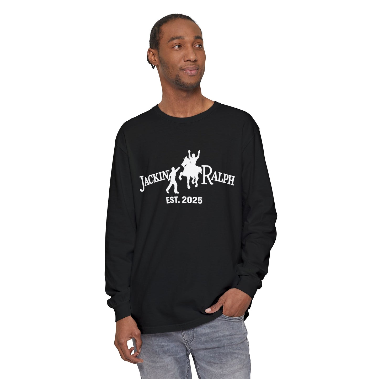 Garment-dyed Long Sleeve T-Shirt (Printed)