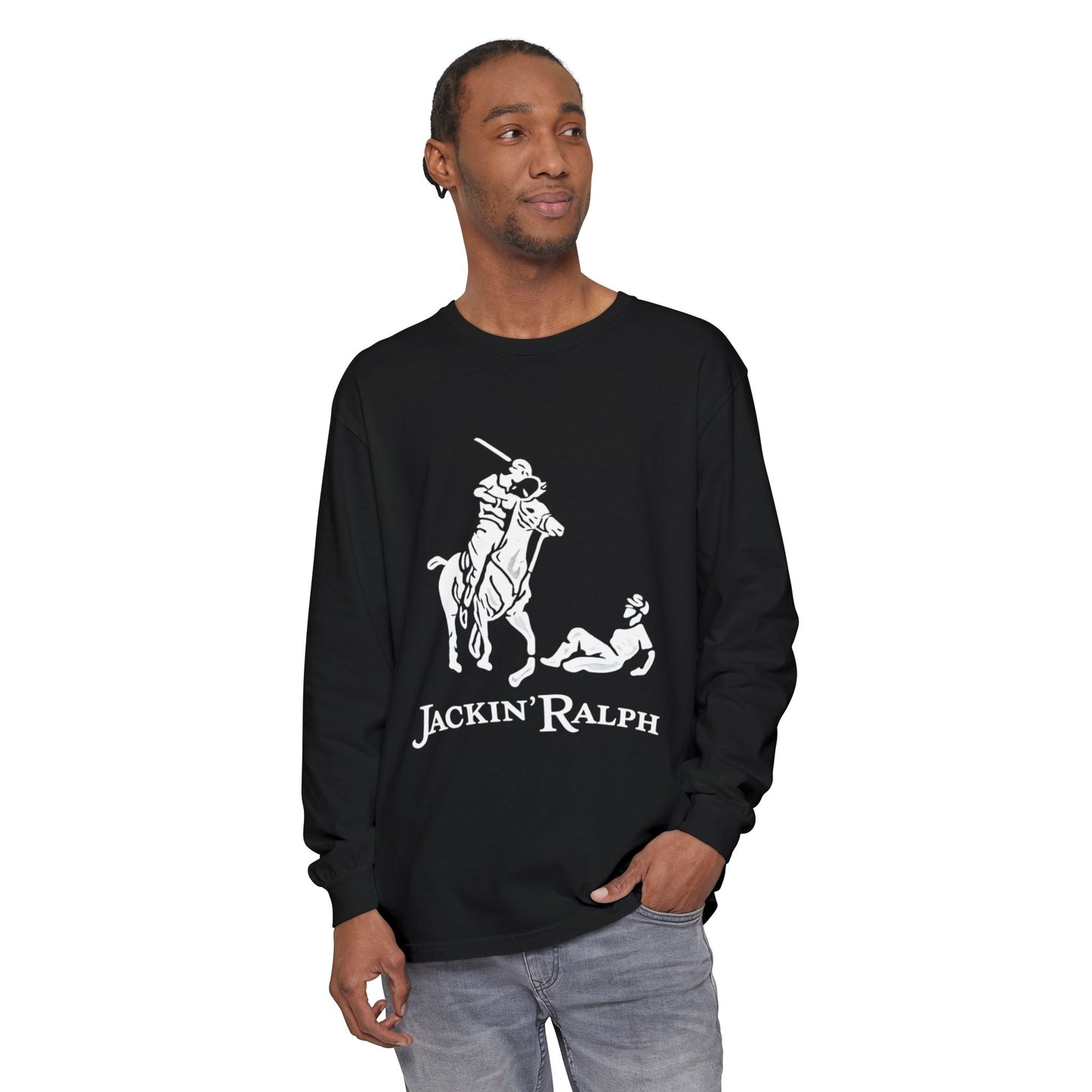Garment-dyed Long Sleeve T-Shirt (Printed)