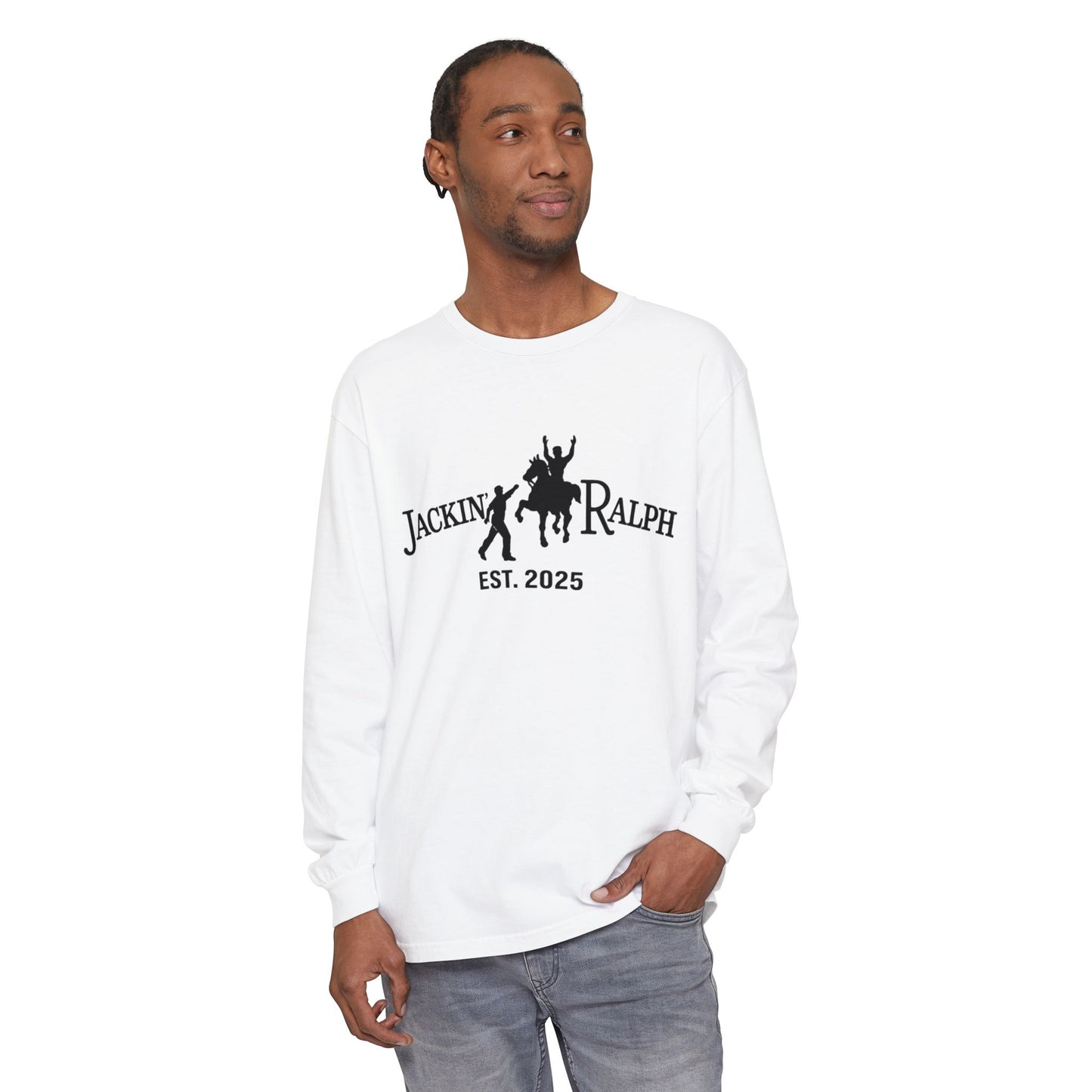 Garment-dyed Long Sleeve T-Shirt (Printed)