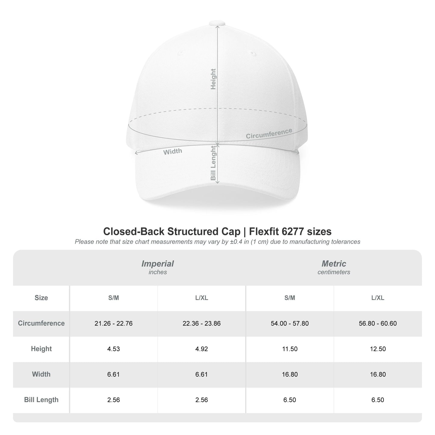 Closed-Back Structured Cap (Embroidery)