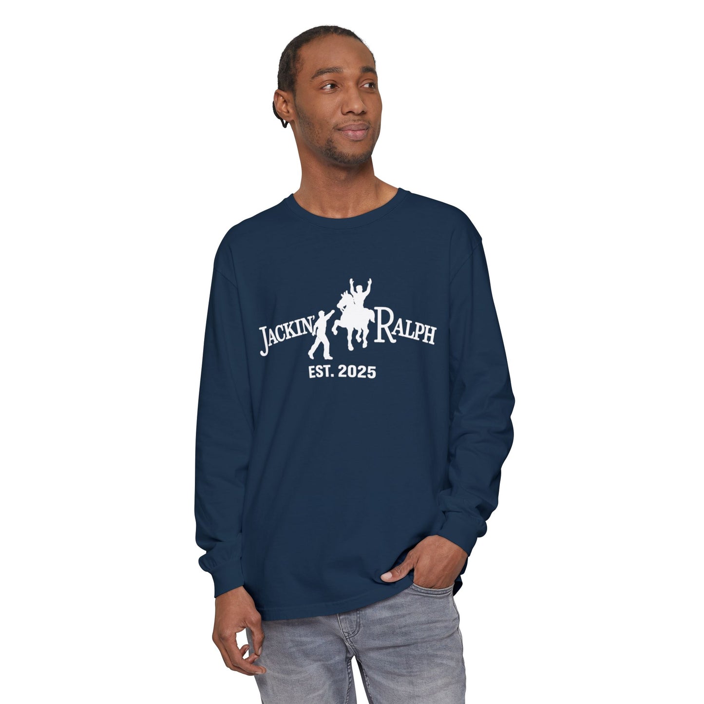 Garment-dyed Long Sleeve T-Shirt (Printed)
