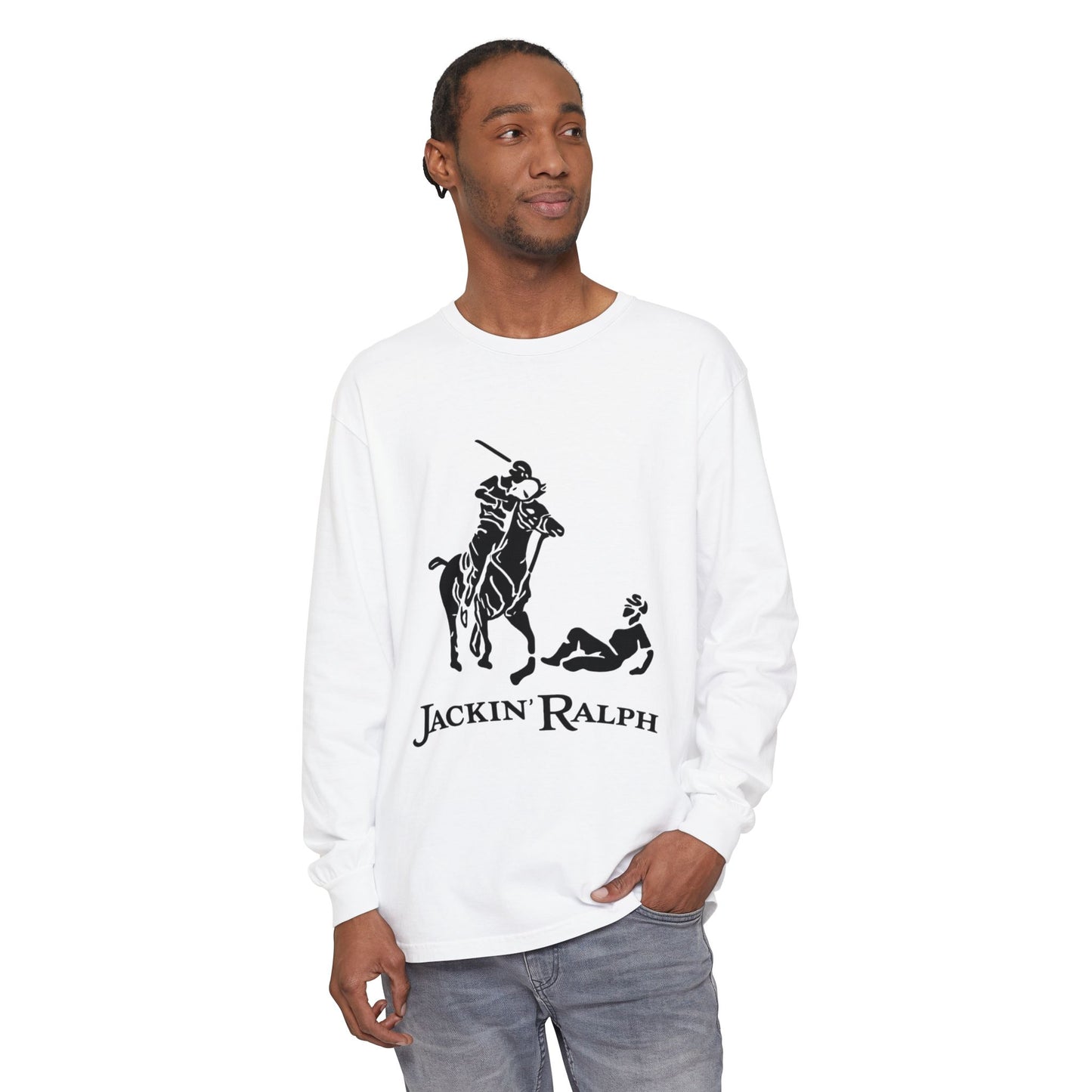 Garment-dyed Long Sleeve T-Shirt (Printed)